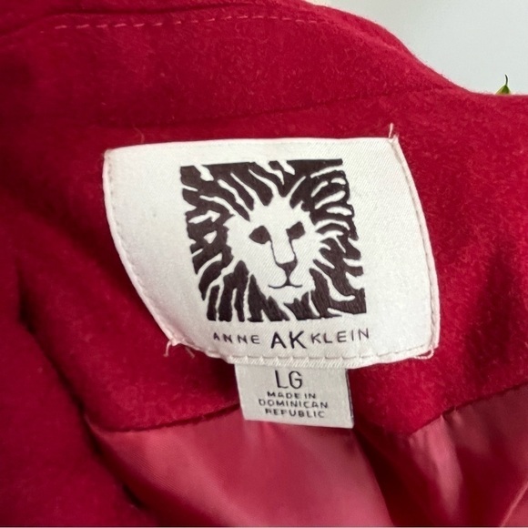 Anne Klein Red Wool Blend Pea Coat Jacket. Size Large #219 - Picture 7 of 9